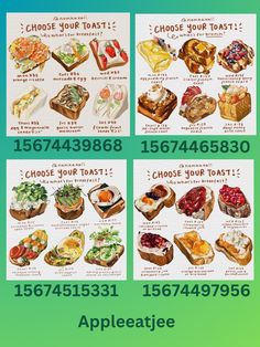 an advertisement with different types of food on it's sides and the words choose your taste