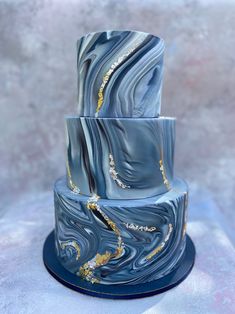 Modern Blue White Gold Swirl Cake Black And Blue Cake, Marble Cake Design Birthday Men, Navy Blue Marble Cake, Blue Marble Cake, Black Marble Wedding Cake, Blue And Purple Marble Cake, Blue Marble Fondant Cake, Cinderella Birthday Cake