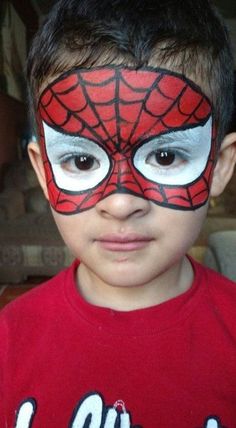 Easy Spiderman Face Paint, Spider Man Face Paint, Spiderman Makeup, Spider Face Painting, Superhero Face Painting, Eye Face Painting, Face Painting Tutorials, Spiderman Face, Face Paint Kit