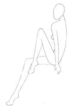 a drawing of a person sitting on the ground with their legs crossed and feet spread out