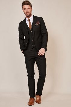 Black Mens Wedding Suits, Black Suit With Waistcoat, Black Suit Men Outfit, Black Suits For Men Wedding, Mens Black Suit Outfit, Mens Wedding Suits Black, Black Suit Outfit Men, Black 3 Piece Suit Men, Black Suit Men Wedding