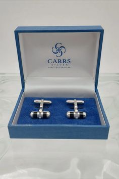 Cufflink Box, Sheffield England, Silver Cufflinks, Top To Bottom, Sheffield, Mother Of Pearl, Onyx, Cufflinks, Barrel