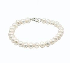 A bracelet that should be in your collection! Our timeless fresh water pearls should and could be added to your favorite bracelet stack DETAILS Fresh water pearls Length 8 1/2" Pearls are strung double knotted Pearls are delicate by nature, please give them love and care Pearl Bracelet With Sterling Silver Clasp, Adjustable Pearl Bracelet With Sterling Silver Clasp, Silver Pearl Bracelet, Nickel Allergy, Love And Care, Fresh Water Pearls, A Bracelet, Water Pearls, Silver Pieces