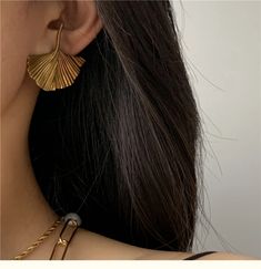 Copper plated material  length: 3.2cm Leaf Earring, Copper Plated, Copper Earrings, Leaf Earrings, Copper, Plating, Drop Earrings