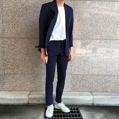 下半身思考的动物 Sneakers Outfit Men, Sneakers Fashion Outfits, Suit Men, Men’s Suits, Casual Suit, On Sneakers, Korea Fashion, Sneakers Men Fashion