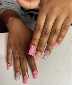 Short Pink Freestyle Nails, Pink Freestyle Acrylic Nails, Short Pink Nails, Peak A Boo, Baddie Nails