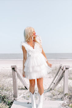 White Tulle Good to Be True Dress | Sassy Shortcake Sassy Shortcake, White Tulle Dress, V Neck Design, Tiered Ruffle Dress, Organza Dress, White Tulle, Black And Cream, Tulle Dress, In Hot