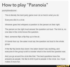 an article about how to play paranoia is shown in the text above it