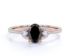 a black and white diamond engagement ring