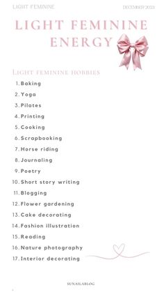 Feminine Energy Habits, Soft And Feminine Aesthetic, How To Become More Feminine, Glowup List, How To Be Soft And Feminine, Feminine Energy Tips, Feminine Habits, Light Feminine Aesthetic