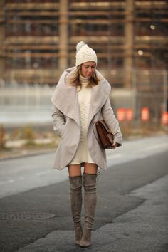 Brooklyn Blonde, Winter Mode Outfits, Bota Over, Outfit Chic, Work Wardrobe, Winter Fashion Outfits, Thigh High Boots