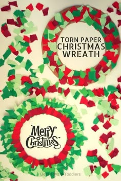 some paper christmas wreaths on top of each other