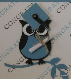 Stamp & Scrap with Frenchie: Money Holder- Graduation Owl Graduation, Owl Punch Cards, Owl Cards, Punch Ideas, Gift Cards Money, Owl Punch, Owl Card