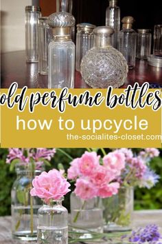 Learn how to use old perfume bottles that you’ve collected. There are many ways to upcycle vintage perfume bottles into fashionable decorative items.Posts may be sponsored. This post contains affiliate links, which means I will make a commission at no extra cost to you should you click through and make a purchase. As an Amazon Associate I earn from qualifying purchases.  How to use Old Perfume Bottles What do you do with fragrance bottles once the perfume is gone? There are many ways… Used Perfume Bottles Ideas, What To Do With Old Perfume Bottles, Repurposed Perfume Bottles, What To Do With Old Bottles, Old Perfume Bottles Repurpose, Reuse Perfume Bottles, Perfume Bottle Ideas, Storing Memorabilia