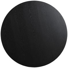 a round black wooden table top on a white background