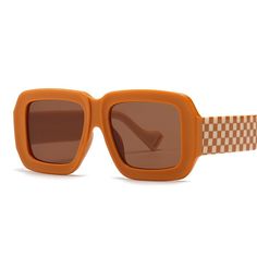 Expertly crafted for stylish women, our Retro Square Sunglasses feature a unique checker square design that adds a vintage touch. With UV 400 protection, these shades come in a variety of bold colors including Black, Orange, Pink, Blue, and Light Yellow. Upgrade your eyewear game with these fashionable and functional sunglasses. Anti-UV grade: UV400 Retro Square Frame Sunglasses For Beach, Retro Square Frame Glass Sunglasses, Retro Square Sunglasses With Uv Protection, Retro Sunglasses With Uv Protection And Square Frame, Trendy Orange Square Frame Sunglasses, Retro Square Sunglasses With Tinted Lenses, 60s Style Mini Dress, Retro Square Sunglasses, 60s Fashion Dresses