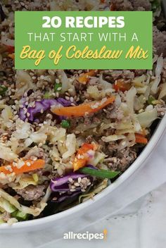 Ever realized how versatile coleslaw mix is? Here's how to use it in casseroles, stews, sandwiches, salads, stir fries, and even a savory pancake. Cabbage Fried Rice, Stir Fry Low Carb, Cabbage Fried, Low Carb Side Dish, Chinese Fried Rice, Low Carb Side, Paleo Vegetarian, Paleo Side Dishes, Pinterest Food