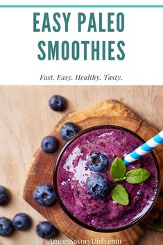 Three recipes for Paleo smoothies that are Whole 30 approved using whole food ingredients, including fruit and healthy fats to kick-start your day! #smoothies #paleosmoothies #paleorecipes via @Ameecooks Paleo Smoothies, Smoothie Fast, Fat Burning Smoothie Recipes, Superfood Smoothies, Healthy Diet Smoothies, Gluten Free Cookbooks, Cookbook Collection, Cooking Vegan, Paleo Sweets