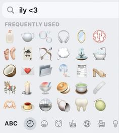 an iphone screen showing the icons for different items