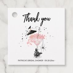 Thank You Halloween Cocktail Bridal Shower Favor T Favor Tags Watercolor Cocktails, Halloween Cocktail, Bridal Shower Favor, Halloween Favors, Halloween Cocktails, Favor Packaging, Bridal Shower Theme, Bridal Shower Favors, Pink Watercolor