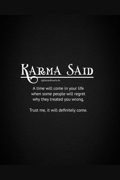 karma said quote on black background