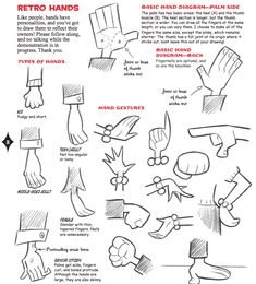 an instruction manual for how to draw hands