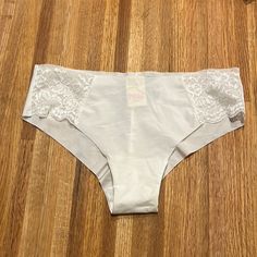 Vs Pink Seamless White Panties Size Medium White Seamless String Bottoms, White Fitted No-show Bra, Elegant White Stretch Bra, Elegant Stretch Bra By Victoria's Secret, Elegant Stretch Bra From Victoria's Secret, Shaping Seamless White Bra, White Stretch Bra With Lace Trim, Vs Pink, Women's Intimates