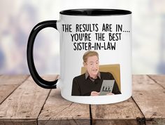 the results are in you're the best college graduate 11oz black and white coffee mug