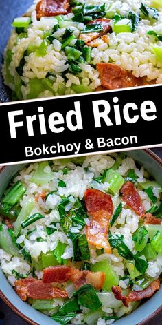 bokchy side dish, Asian vegetables, boo choy recipes, easy meal prep, Asian cooking, how to cook book choy, boc choy meals, bock choi, bokcoy healthy recipe, bokchoy recipe dinners, Chinese Foods, veggie delight Fried Rice With Bacon, Tasty Rice Recipes, Bacon Fried Rice, Best Rice Recipe, Leftover Rice Recipes, Flavorful Rice, Healthy Rice Recipes, White Rice Recipes, Rice Side Dish Recipes