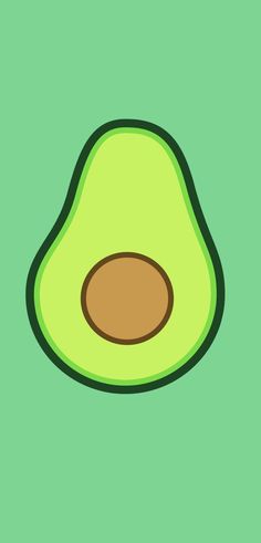 an avocado on a green background is shown in the center of this image