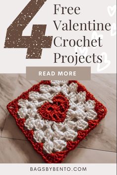 Photo of a heart granny square with text overlay “4 Free Valentine Crochet Projects” Valentine’s Day Crochet Patterns, Heart Granny Square Pattern Free, Valentine Crochet Ideas, Valentines Crochet Ideas, Crafts For The Classroom, Valentines Day Crochet, Crocheted Hearts, Valentine Crochet, Valentines Coasters