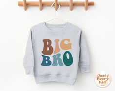 Brother Announcement, Announcement Pregnancy, Toddler Sweater, Pregnancy Reveal, Pregnancy Reveals, Cotton Blouse, Kids Sweater, Cotton Blouses, Kids Sweatshirt