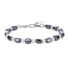 PRICES MAY VARY. Our men's beaded bracelet features 5-5.5mm natural freshwater pearl with 7*9mm irregular hematite stone beads, and ended with stainless steel lobster clasp and adjustable cord Adjustable Fit: This pearl bracelet for men measures 7.5"(19cm) with 1.2"(3cm) extender in length. This adjustable stainless steel clasp and chain ensures a comfortable fit for wrist sizes of 6.5-8"(16.5-20cm), making this pearl bracelet a versatile bracelet for men Comfortable to Wear: We crafted this men Men Wearing Pearls, Beaded Bracelet For Men, Wearing Pearls, Wear Pearls, Bracelet Pearl, Hematite Bracelet, Hematite Stone, Crystal Beads Bracelet, Mens Beaded Bracelets