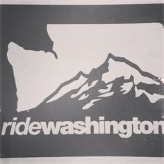 a black and white photo of a mountain with the words ridewashington on it