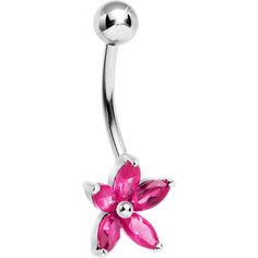 14 Gauge (1.6mm), 3/8" (10mm), Solid 14KT Gold, Genuine Cubic Zirconia Solid Gold body jewelry Product DescriptionSolid 14KT White Gold Ruby Cubic Zirconia LILY Belly Ring This Lily Belly Ring is a Flowering Beauty. Solid 14KT Gold Belly Ring. Genuine Cubic Zirconia Body Jewelry. Pink Flower Jewelry With Prong Setting, Gold Body Jewelry, Patriotic Jewelry, Gold Belly Ring, Gold Body Jewellery, Winter Inspired, Gold Bodies, Belly Ring, Belly Rings