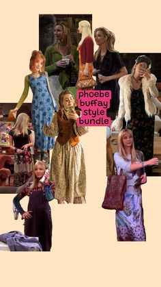 the collage shows many different women in dresses and furs, including one woman with her hand on her hip