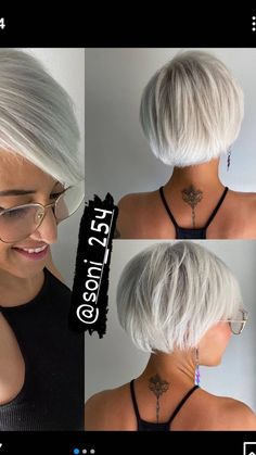 Types Of Hair Color, Short Silver Hair, Chin Length Hair, Short Hair Undercut, Haircut Inspiration, Hair Color And Cut, Mullet Hairstyle