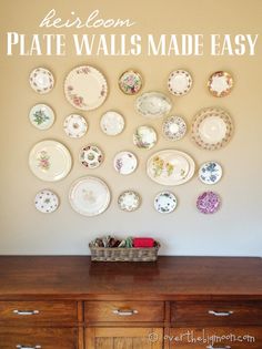 a wall with plates on it and the words be's room plate walls made easy