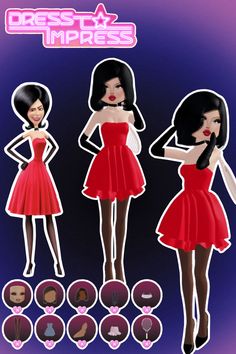 the paper doll is wearing a red dress