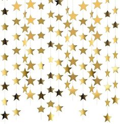 gold stars hanging from the ceiling