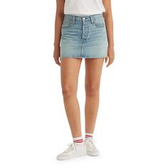 For an effortlessly cool and casual look, all you need is this high-waisted mini skirt from Levi's.Click on this WOMEN'S GUIDE to find the perfect fit and more! For an effortlessly cool and casual look, all you need is this high-waisted mini skirt from Levi's.Click on this WOMEN'S GUIDE to find the perfect fit and more! Front button detail Denim constructionFIT & SIZING Mini fit style Front Length: 14"FABRIC & CARE Cotton Machine wash Imported Size: 25(US 0)M. Color: Woven Minutes. Gender: femal Plus Size Outerwear, Denim Details, Petite Tops, Iconic Women, Clothing Size Chart, Denim Mini, Womens Clothing Sizes, Bottom Clothes, Fit Style