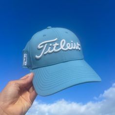 Brand New With Tags Golf Hat Classic Six-panel Golf Hats, Blue Outdoor Hat With Embroidered Logo, Casual Blue Golf Hat, One Size Fits Most Curved Brim Hat For Golf, Golf Embroidery, Golf Baby, Embroidery Hat, Titleist Golf, Golf Hat