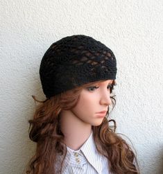 Women's Crochet Summer boho Girls summer hat Black summer skull hat 100% soft cotton tams hat tight Women's Summer Cotton Hat Crochet Summer Hat, Crochet Summer Hats