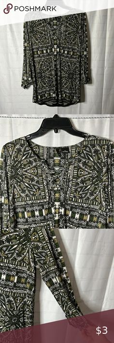 New Directions Multiprint Blouse with Criss Cross Front Chic Top, New Directions, Criss Cross, Ootd, Wardrobe, Outfit Inspo, Plus Fashion, Fashion Trends, Fabric