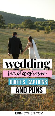 Couple on their wedding day showcasing wedding Instagram captions.