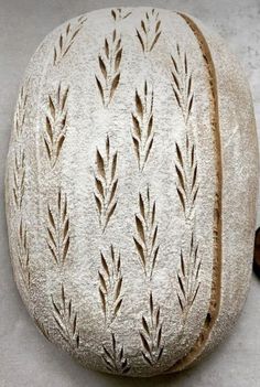 a close up of a rock with leaves on it