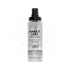 It's makeup-locking magic in a bottle! With up to 24HRS of waterproof, sweatproof wear, America’s #1 Setting Spray delivers results you can count on to lock-in your look for the long haul. Made with ultra-hydrating Glycerin and 2% antioxidant rich Niacinamide, this lightweight, multitasking spray preps, hydrates & sets makeup leaving skin with the perfect natural finish that lasts all day, and night How to use: Hold bottle 8-10 inches away from face, close eyes and spray in zig-zag formation. Do Makeup Finishing Spray, Fixing Spray, Milani Cosmetics, Finishing Spray, Makeup Setting Spray, Eyeshadow Primer, Long Lasting Makeup, Spray Can, Makeup Primer