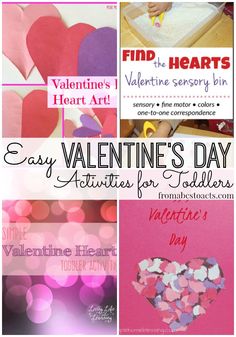 valentine's day activities for toddlers to do with paper hearts and other things