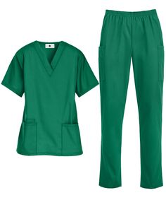 Women s scrub top features a classic, comfortable fit and it s complete with wide patch pockets to keep all your essentials close, including an interior pocket for your cell phone. Women s scrub pants features a classic fit with an elastic waist and tapered legs, these functional scrub pants are both flattering and comfortable. • Scrub Set Includes: Strictly Scrubs Women’s 3 Pocket V-Neck Top and Strictly Scrubs Women’s 3 Pocket Elastic Pant • Top details: • Classic fit • V-neck • Total of 3 poc Shop Uniform, Scrubs Women, Pant Top, Green Scrubs, Cute Scrubs, Uniform Advantage, Scrubs Uniform, Pants Details, Medical Uniforms