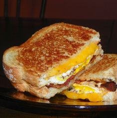 a grilled cheese and egg sandwich on a plate